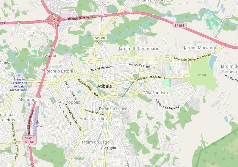 Mapa aproximado do bairro Jardim das Flores, em Atibaia