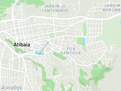 Mapa da área de atendimento de Fisioterapia Vergari em Atibaia