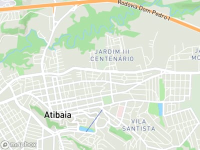 Mapa da área de atendimento de SF Transportes em Atibaia