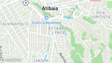 Mapa aproximado do bairro Vila Giglio, em Atibaia, com um pino na região do anúncio