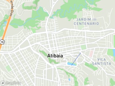 Mapa da área de atendimento de Raisa em Atibaia