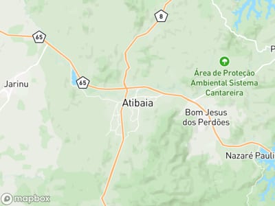Mapa da área de atendimento de Rafael Toschi Ciossani em Atibaia