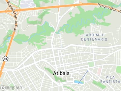 Mapa da área de atendimento de Igor Toledo em Atibaia