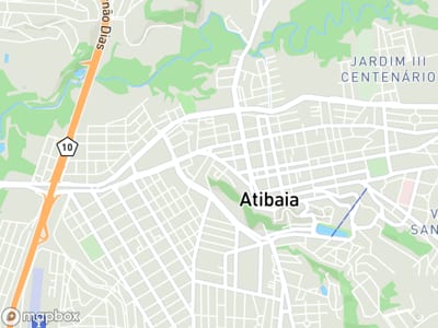Mapa da área de atendimento de Berocell em Atibaia