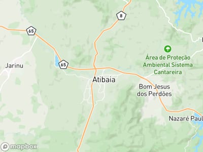 Mapa da área de atendimento de Rafael Souza em Atibaia