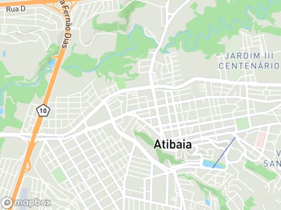 Mapa da área de atendimento de Biotech em Atibaia