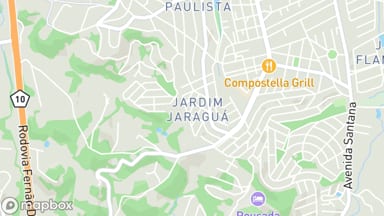 Mapa aproximado do bairro Jardim Jaragua, em Atibaia, com um pino na região do anúncio