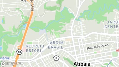 Mapa aproximado do bairro Alvinópolis, em Atibaia, com um pino na região do anúncio