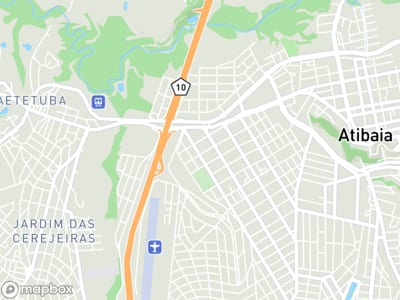 Mapa da área de atendimento de Akabe em Atibaia