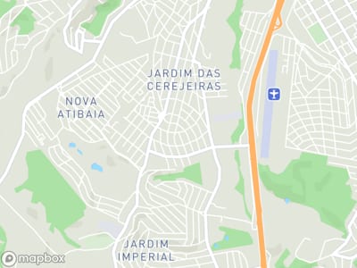 Mapa da área de atendimento de Transvales Transportadora em Atibaia