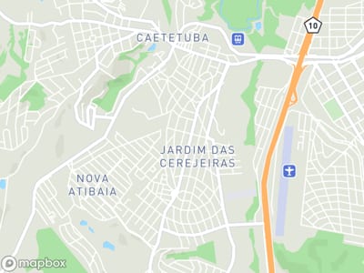 Mapa da área de atendimento de Estacao Sesi de Cultura - Atibaia em Atibaia
