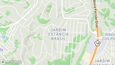 Mapa aproximado do bairro Jardim Estância Brasil, em Atibaia, com um pino na região do anúncio
