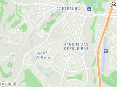 Mapa da área de atendimento de Nil Pinturas em Atibaia